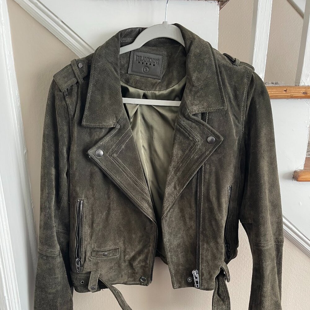 Blank NYC Army Green Suede Jacket